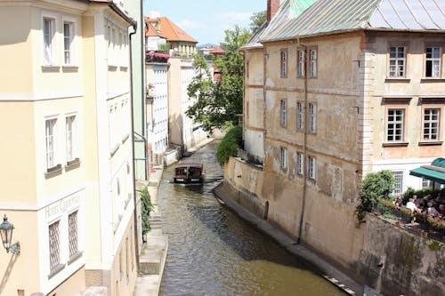 Canal among Buildings in Town