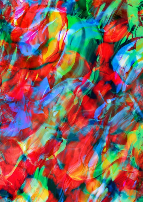 Colorful Layered Acrylic Abstract Painting