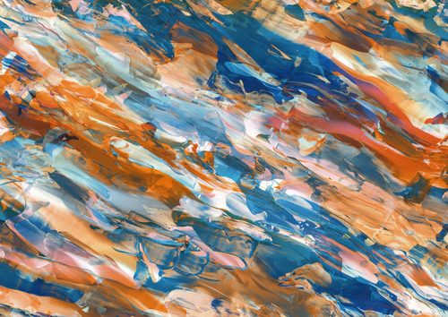 Free Blue and Brown Layered Abstract Painting Stock Photo