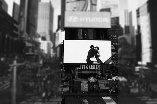 Kostenloses Stock Foto zu b amp w, times square