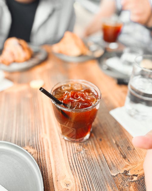 Tea with Ice and Straw