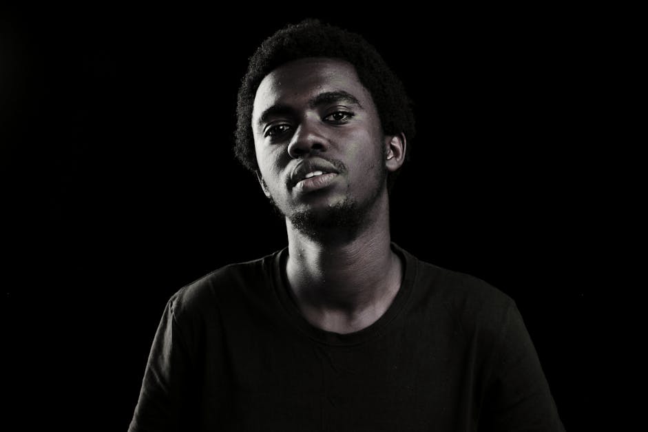 Free stock photo of afro, black background, dark