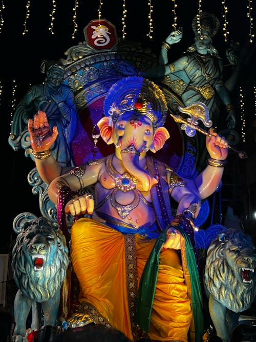 Colorful, Decorated Ganesha Statue