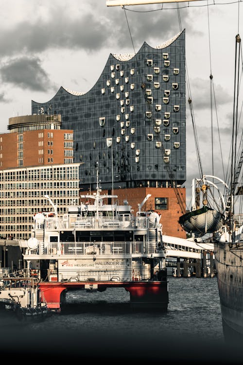 Kostnadsfri bild av byggnad, elbphilharmonie, fartyg