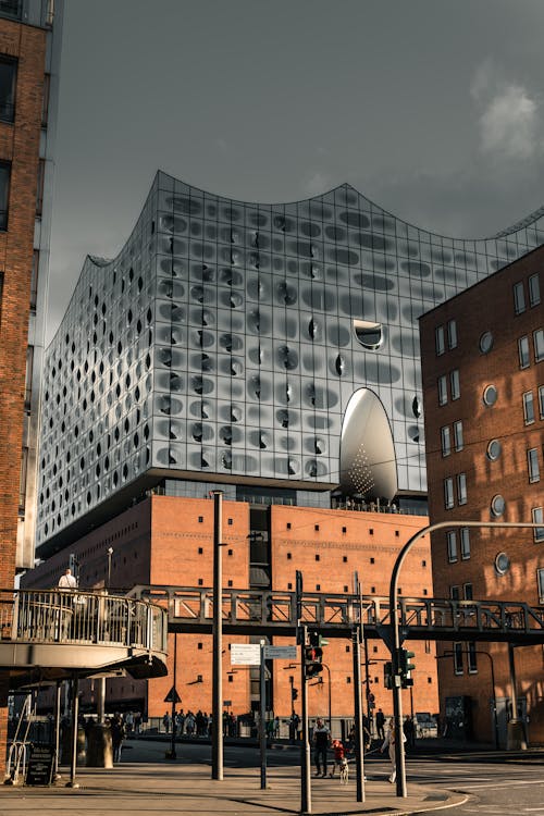 Kostnadsfri bild av byggnad, elbphilharmonie, gata