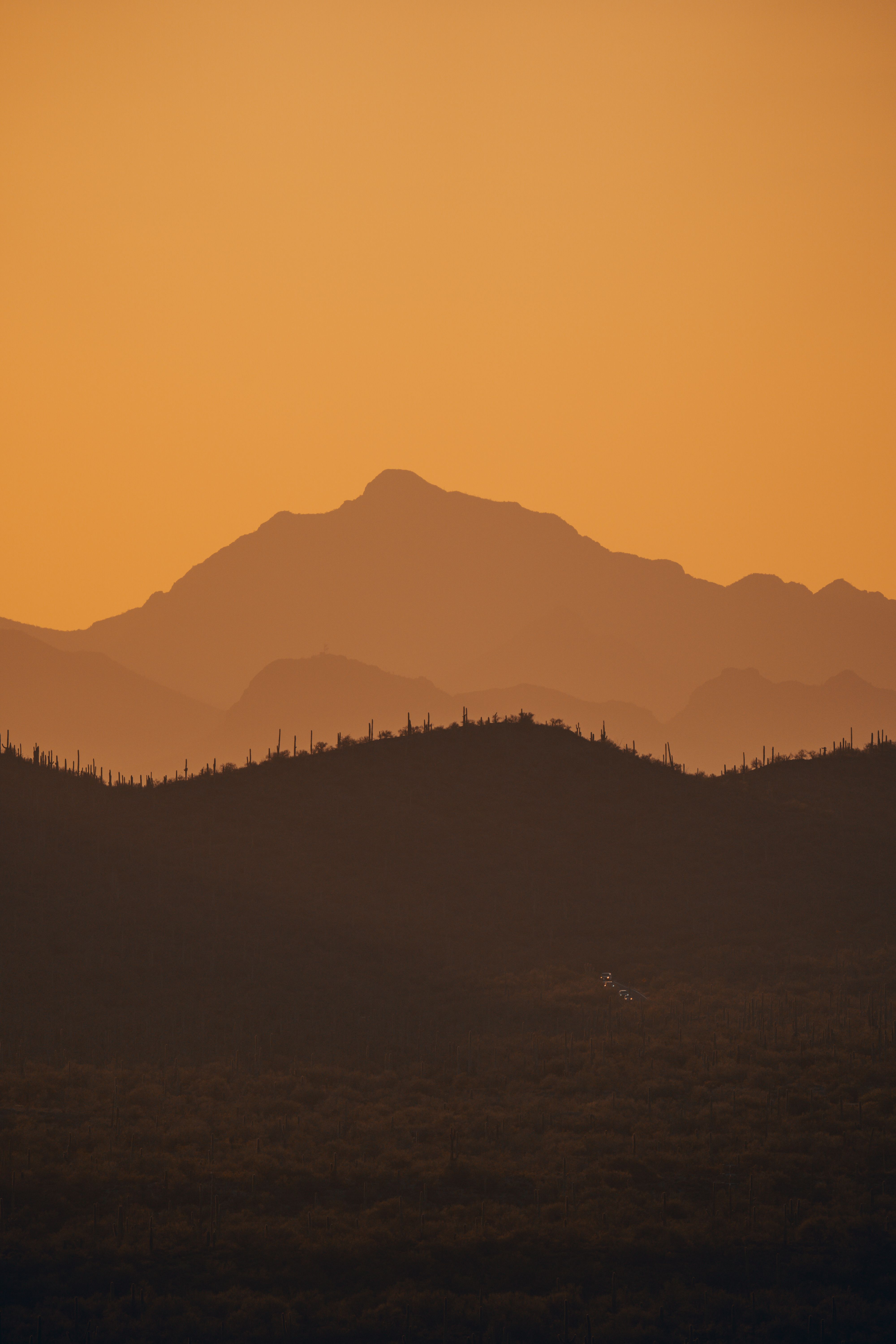 Silhouettes of Mountains at Golden Hour · Free Stock Photo