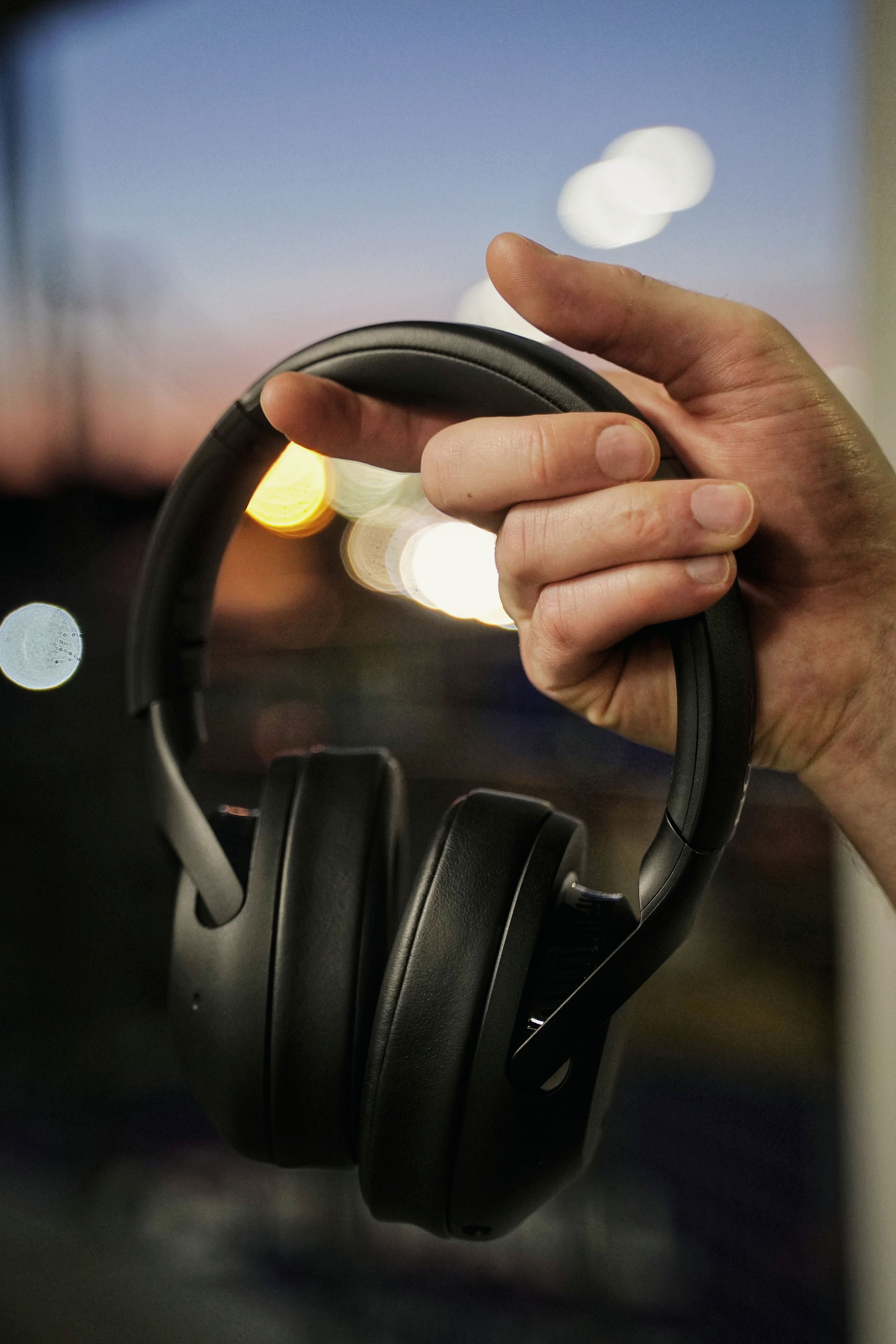 Sony over-ear headphones on a stand