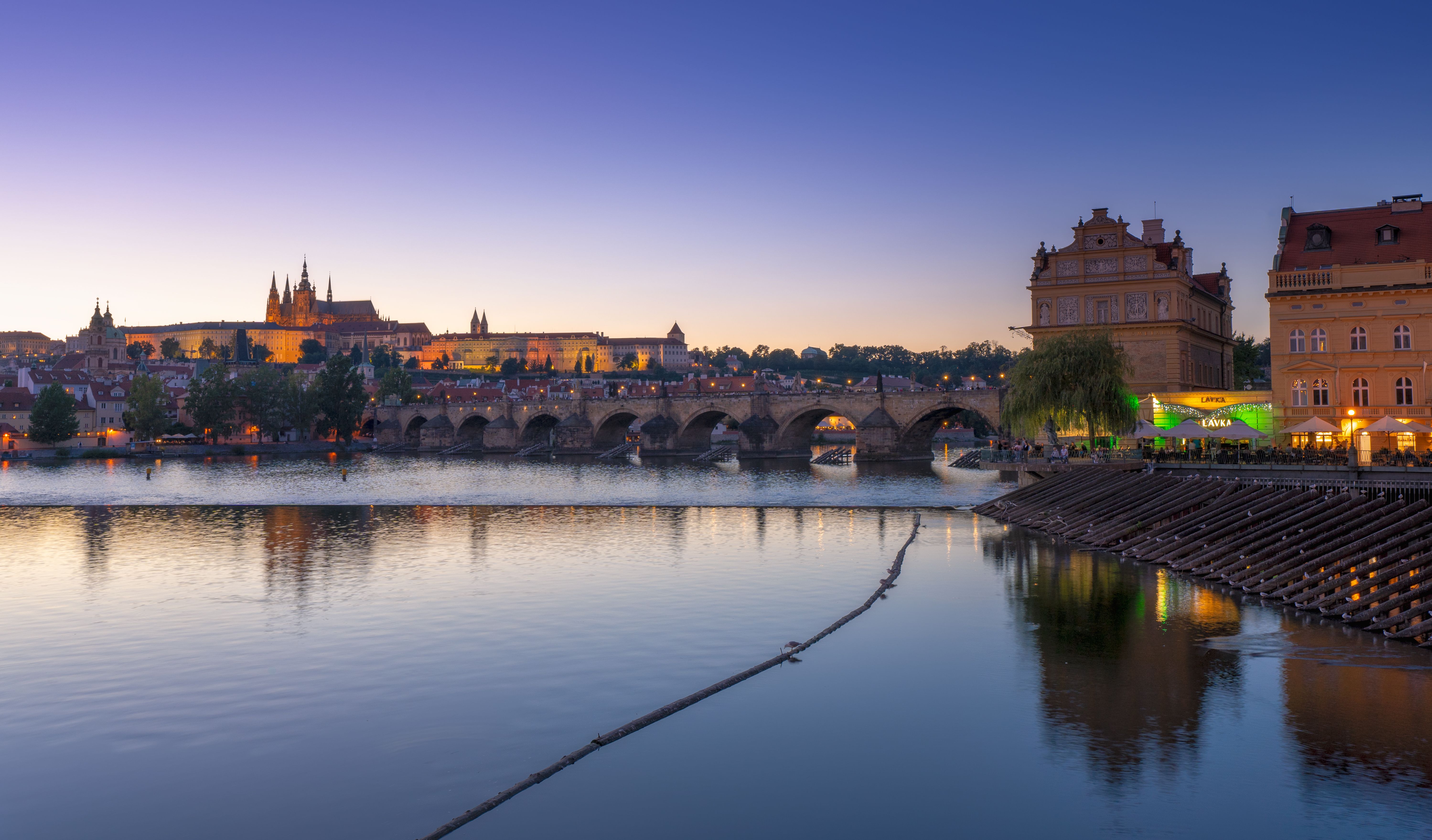 Charles Bridge over the Vltava River in Prague