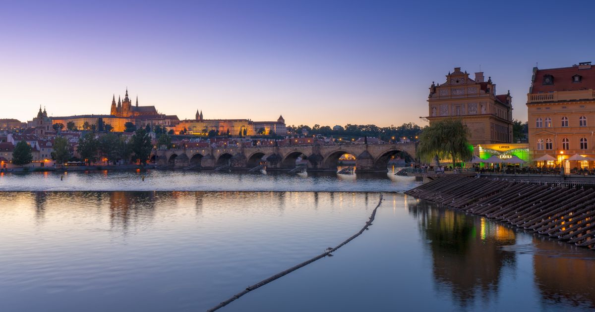 Charles Bridge over the Vltava River in Prague