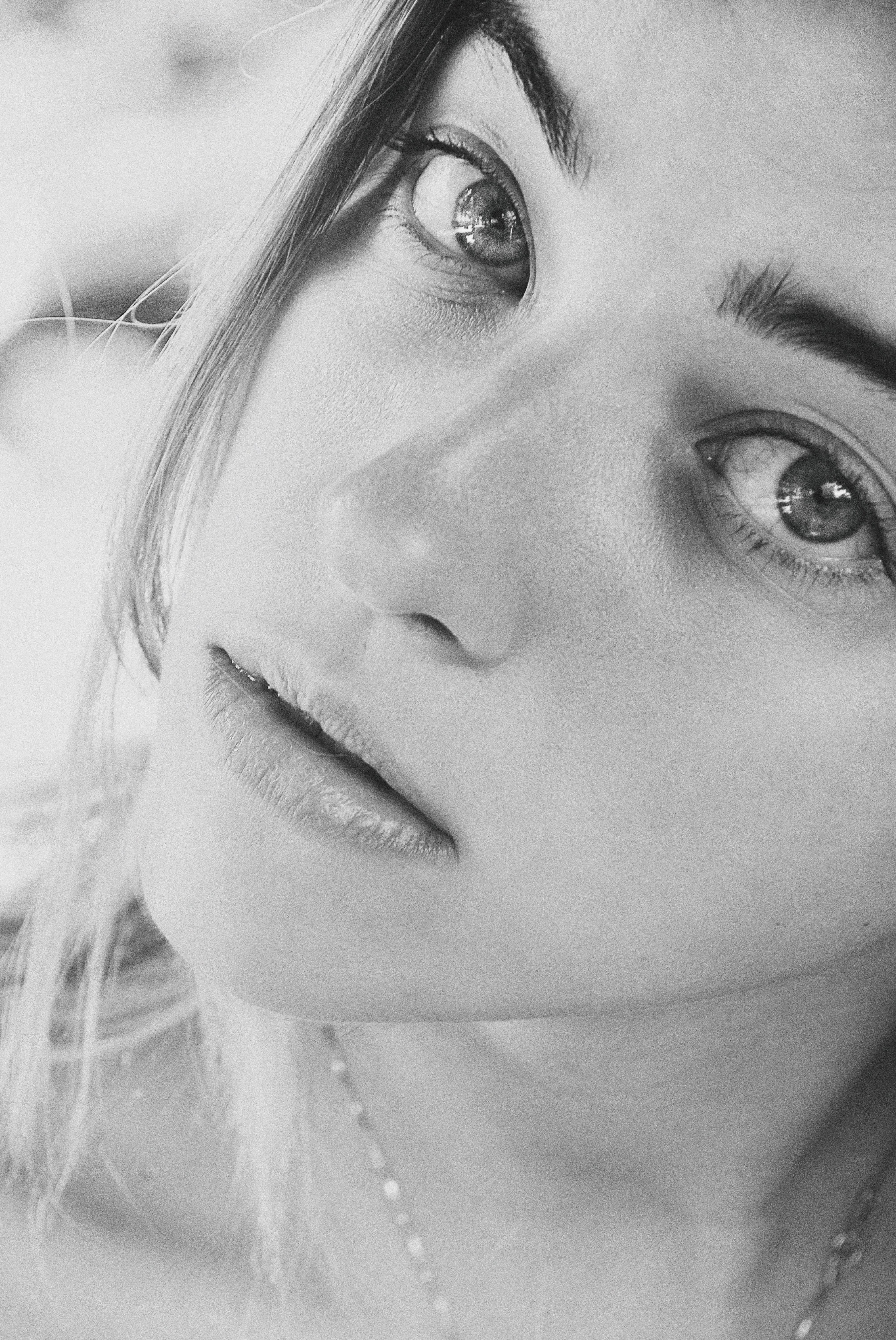 Black and White Portrait of a Young Woman · Free Stock Photo