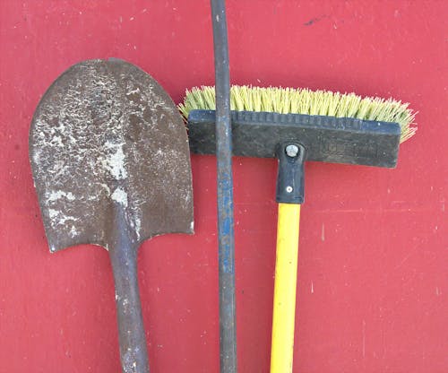 Shovel, pole and broom