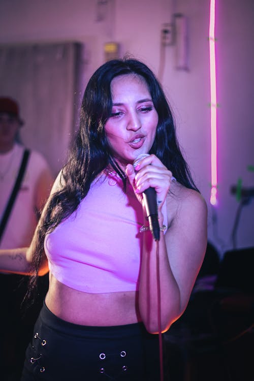 Woman Singing during Concert