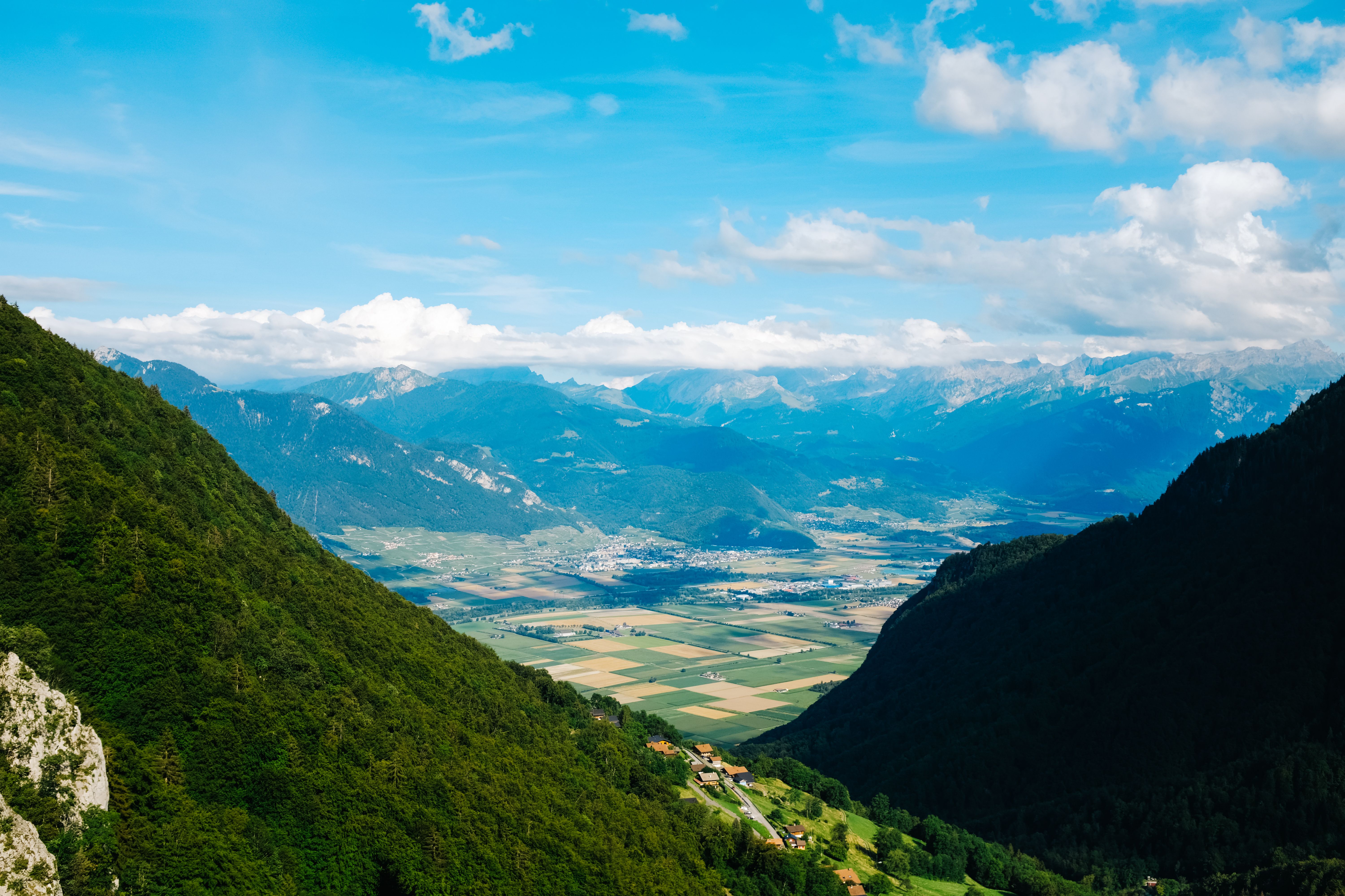 Cropland in a Mountain Valley · Free Stock Photo