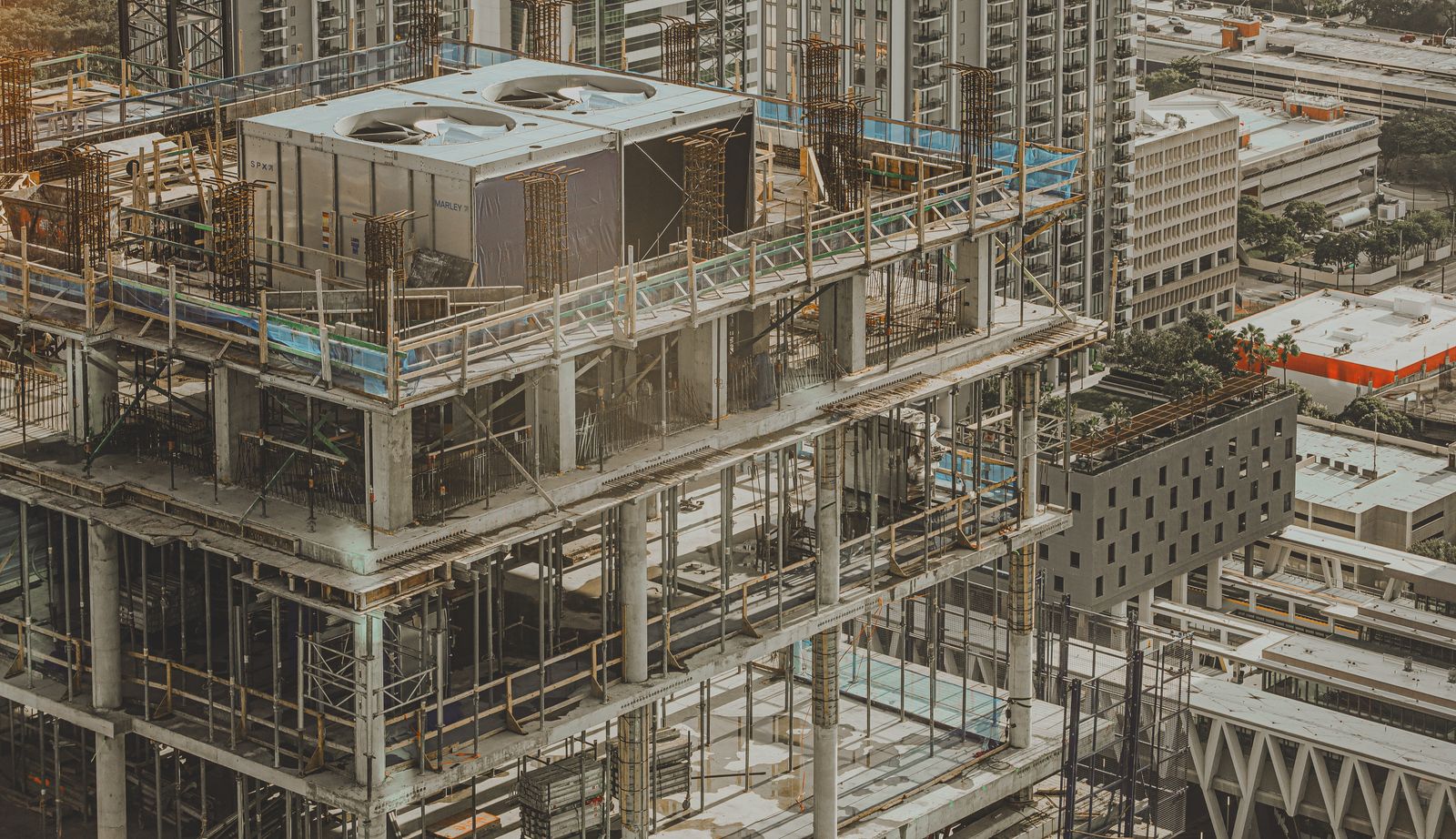 Office building frame under construction