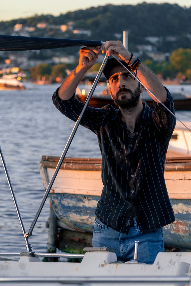 Tessuti nautici e copertura su un'imbarcazione