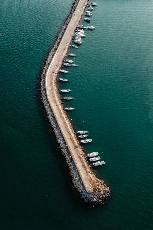 Imagine de stoc gratuită din ancorat, bărci, fotografie aeriană