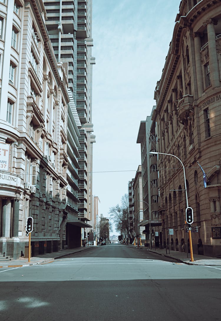 Bank Buildings In A Narrow Street 