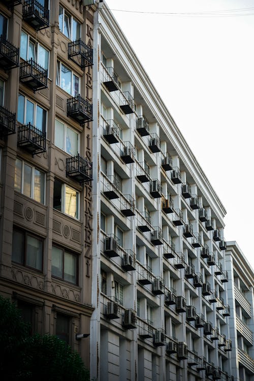 Facade of an Apartment Building in City 