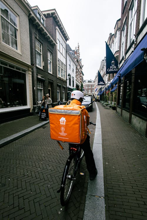 Food Delivery Bicycle Courier in Old Town