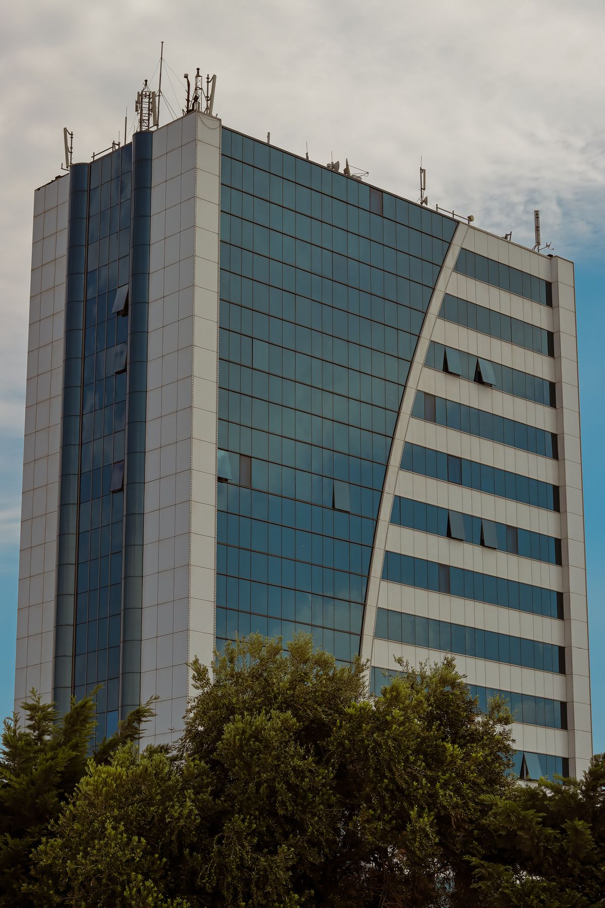 Facade of a modern commercial office building