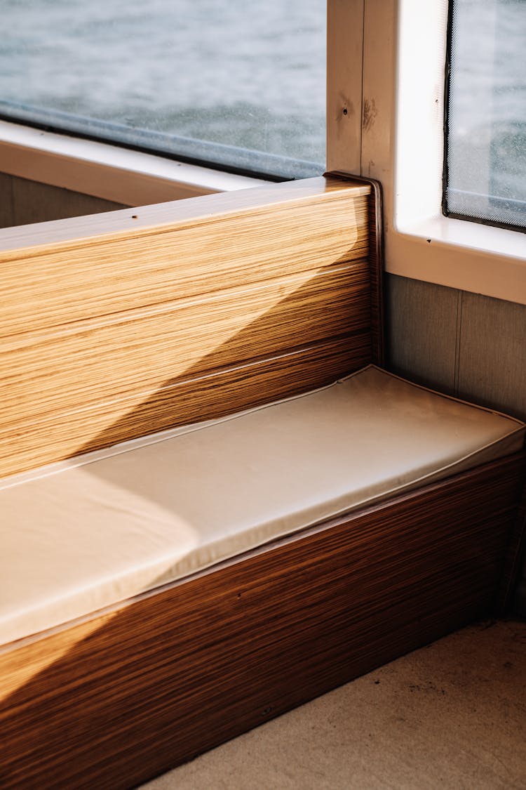 Sun Shining On The Seat In A Ferry 