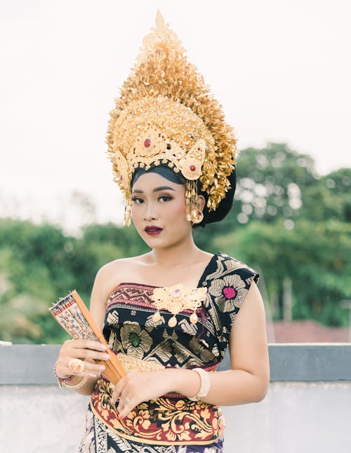 Woman in Traditional Thai Headdress
