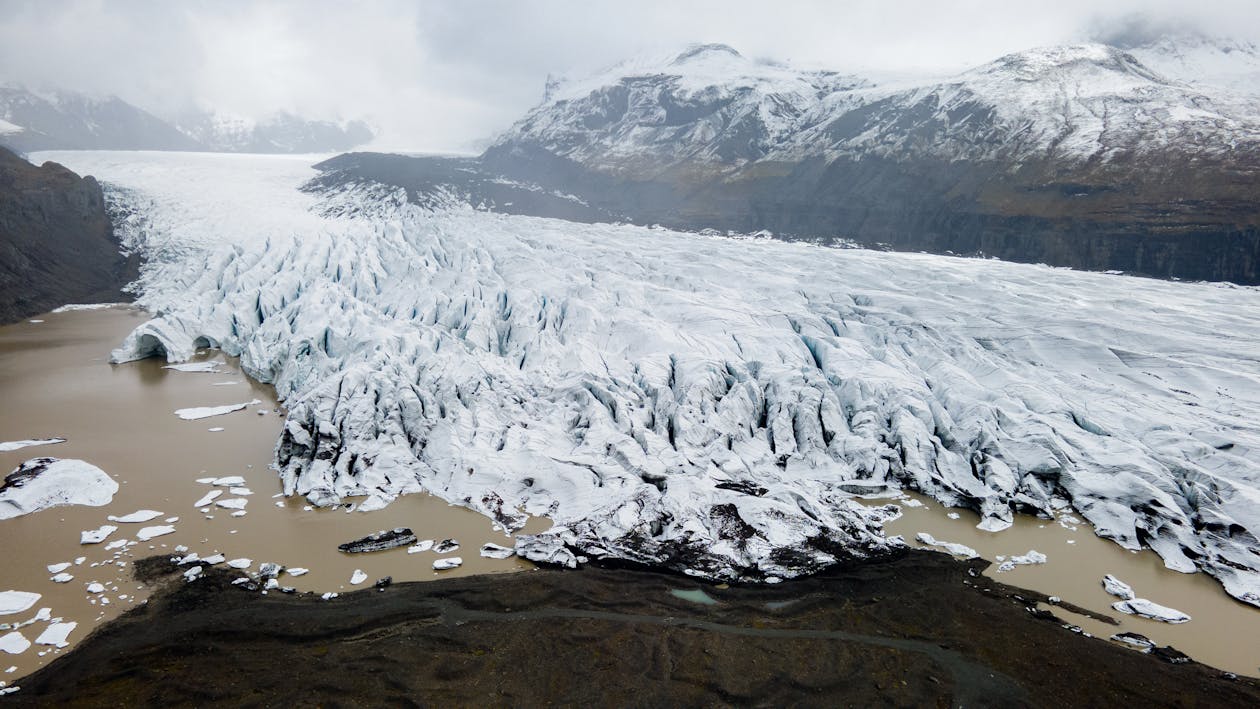 Bird Eye View of Iceland Glacier