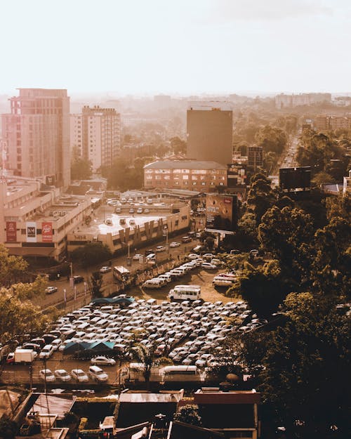 Aerial View Photo of Parking Lot