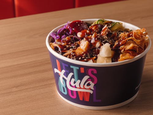 Bowl Served in a Fast Food Restaurant