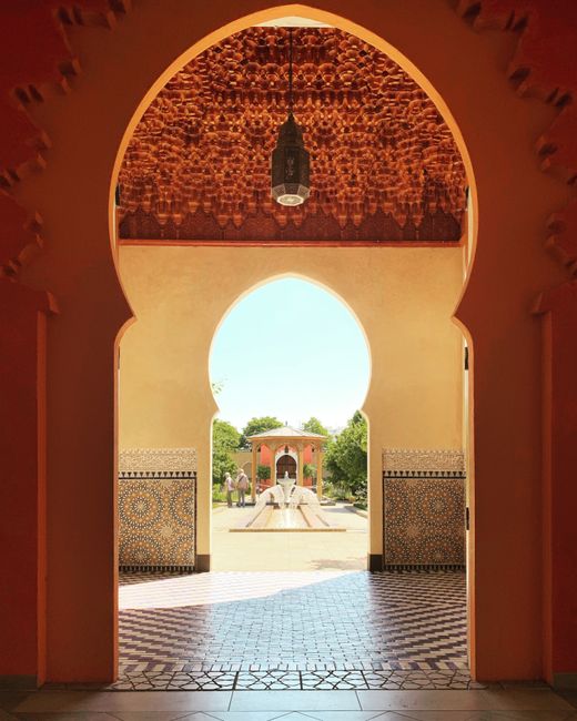 Explore the stunning Moorish architectural style within this intricately designed Berlin park entrance.