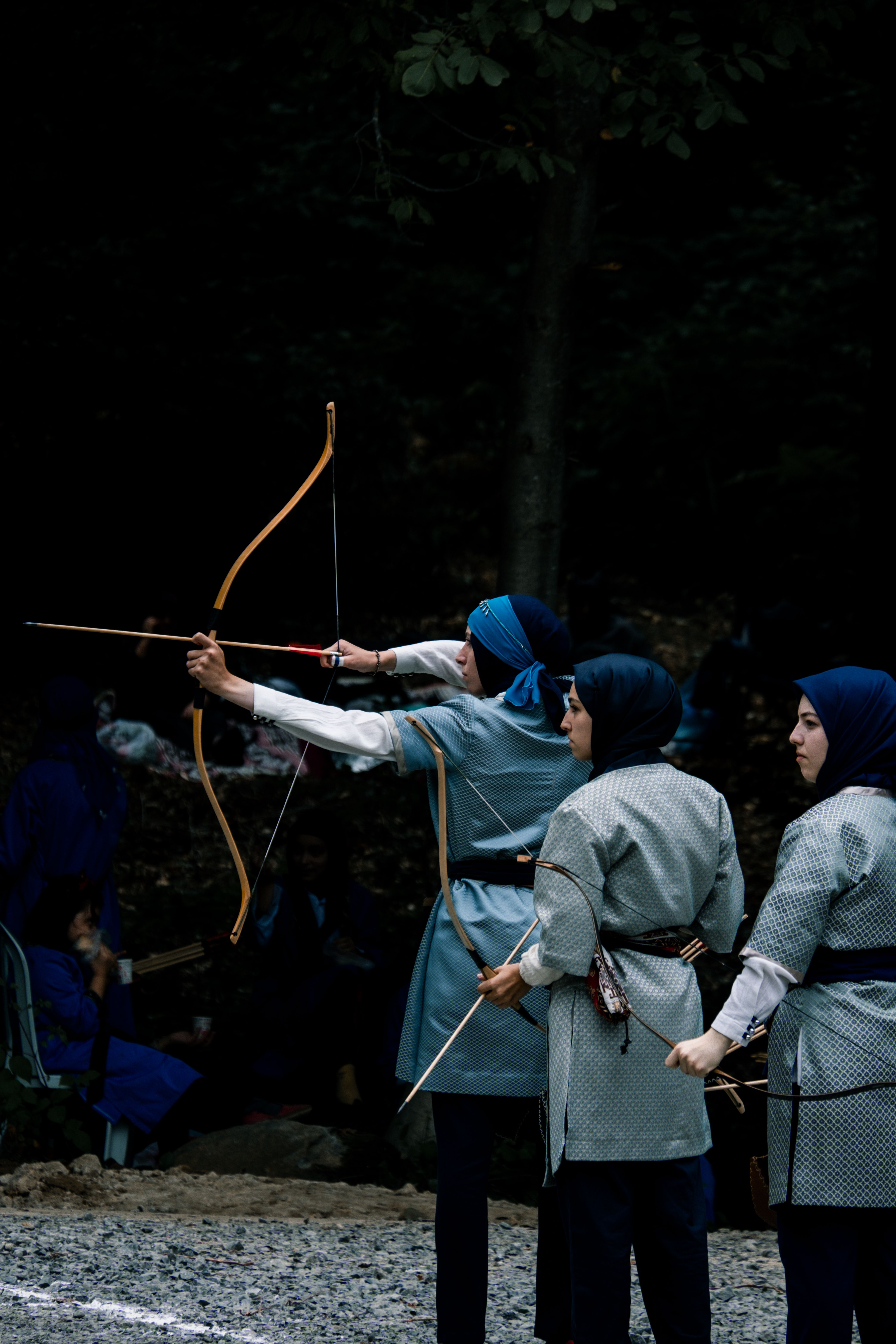 woman doing archery