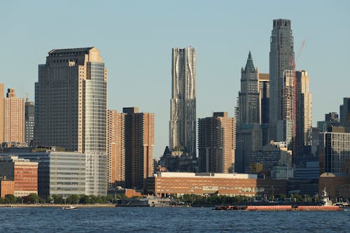 Waterfront of a Financial District of Manhattan