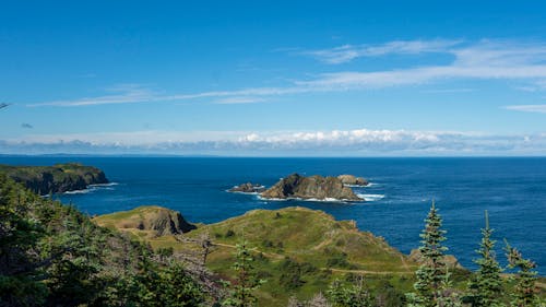 View of Green Cliffs and the Sea 