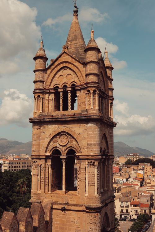 Free Explore the architectural beauty of a historic bell tower in Palermo, Sicily. Stock Photo