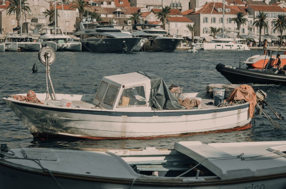 Jadrolinija catamaran sailing from Split to Hvar, Croatia