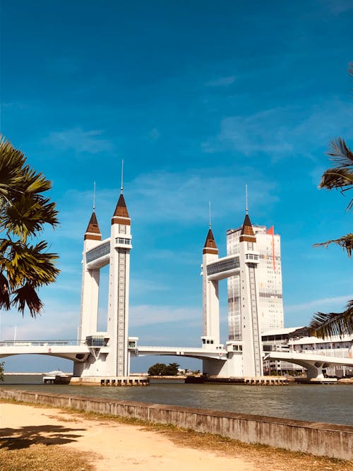 Kuala Terengganu Drawbridge and Majlis Bandaraya Kuala Terengganu Skyscraper in Malaysia