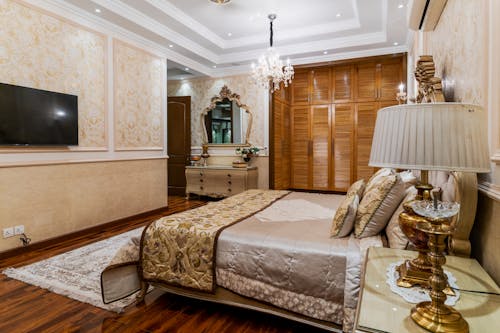 Foto profissional grátis de cama, cômodo, design de interiores
