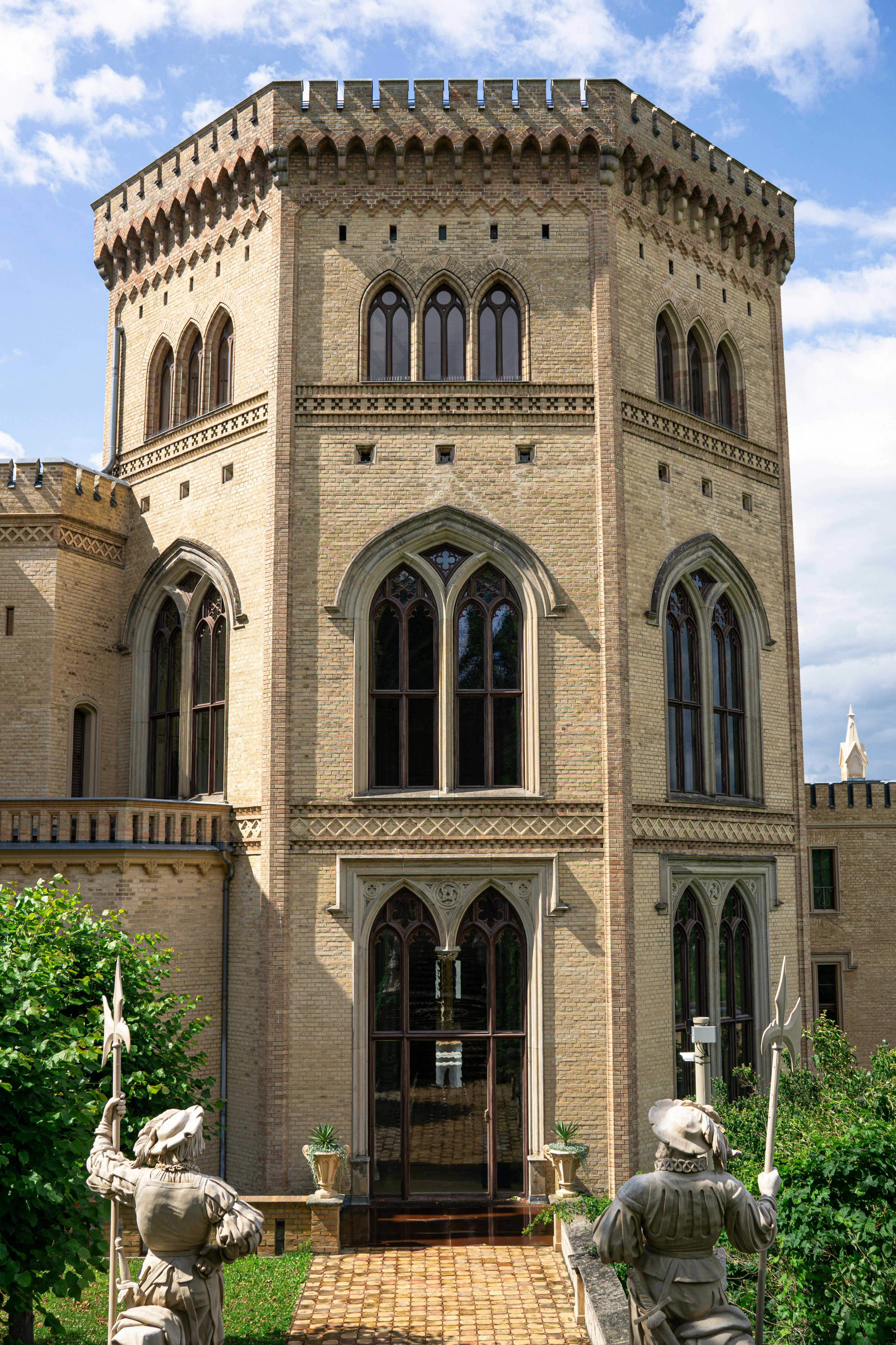 historic gothic revival castle exterior view