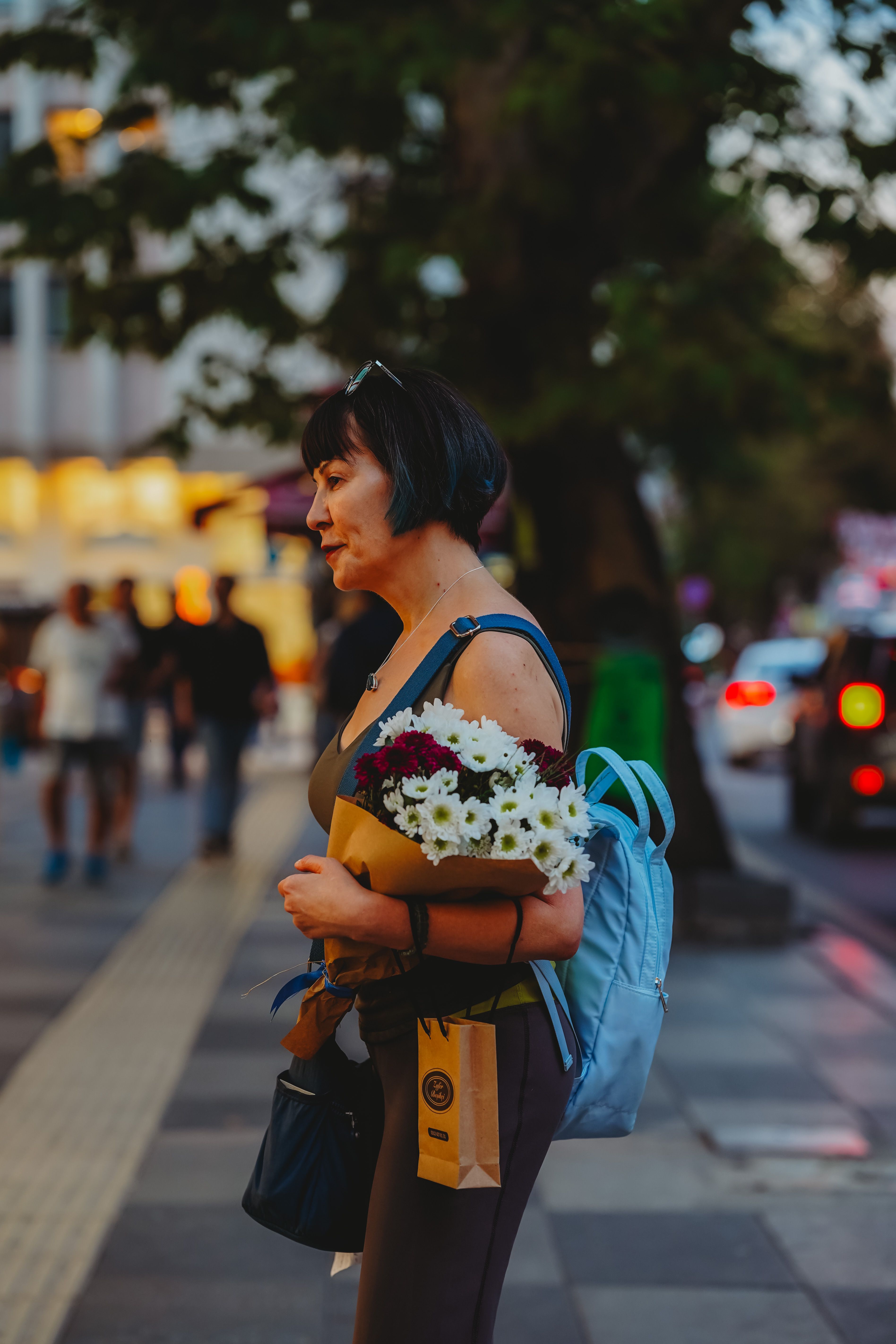 Woman with Bouquet of Flowers · Free Stock Photo