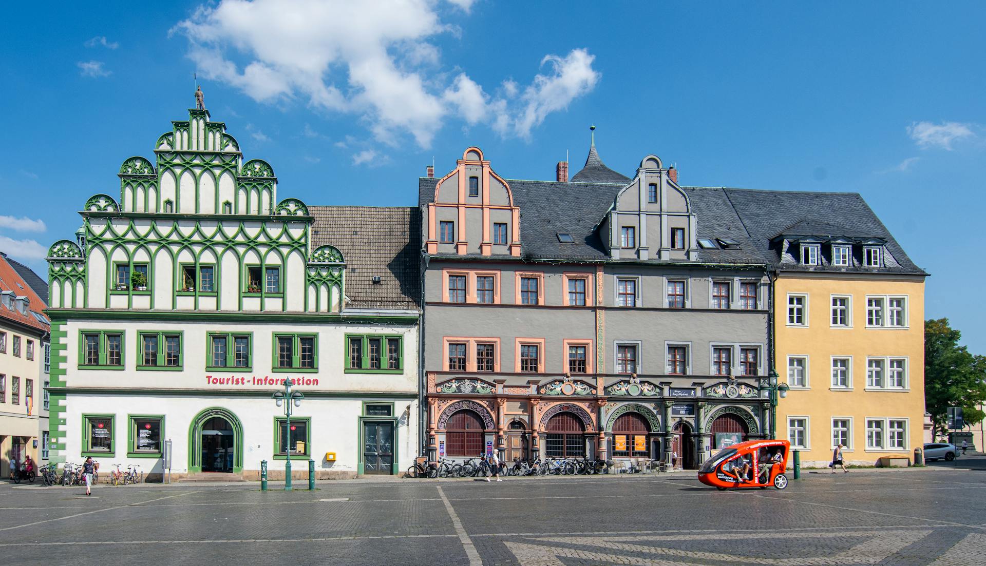 Colorful Tenements on a Square in Weimar