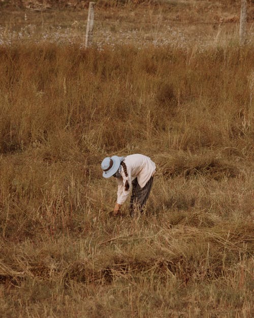 Woman Working on Field