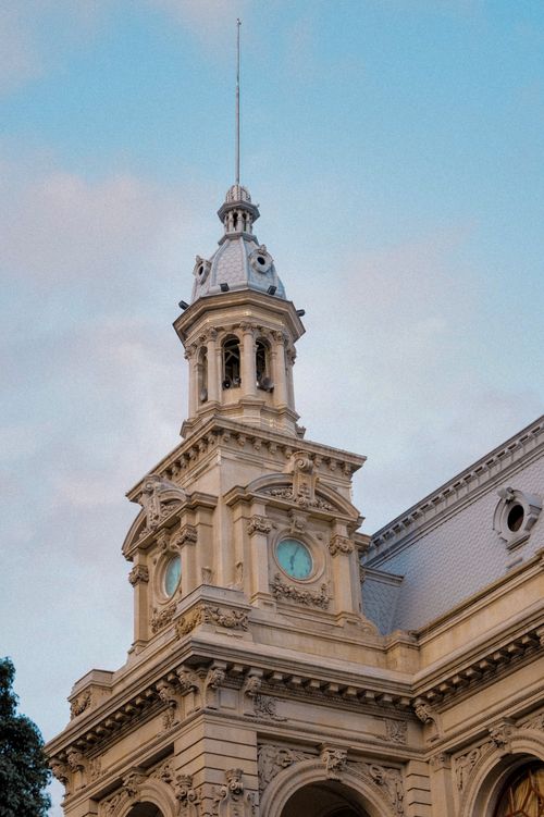 Free Low angle view of a historical tower in Baku, showcasing intricate architectural details against a clear sky. Stock Photo