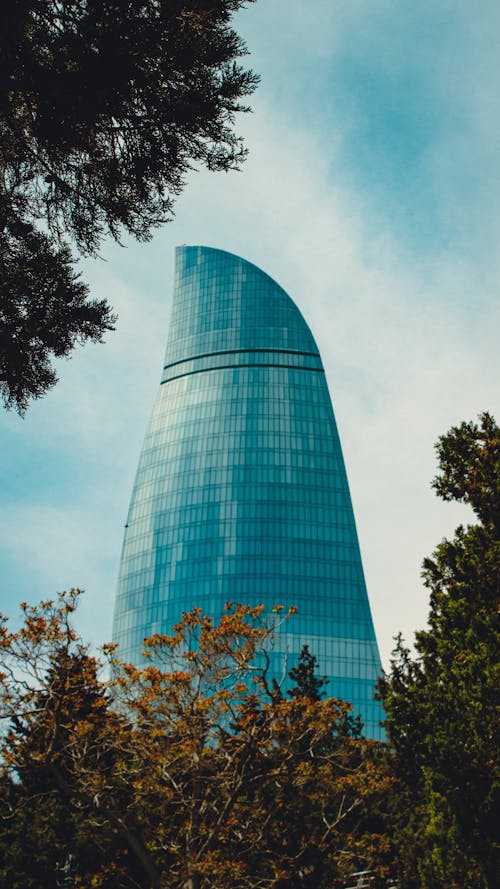 One Skyscraper of Flame Towers in Baku