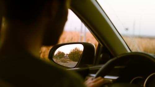 Free Reflection in Car Mirror Stock Photo