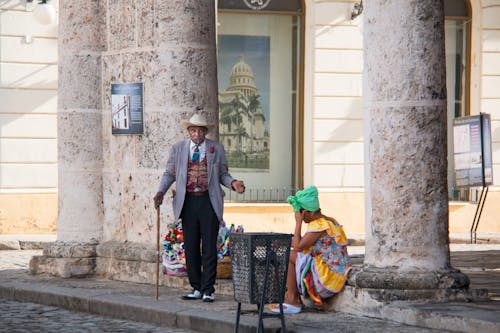 Merchants in Plaza Vieja of Havana