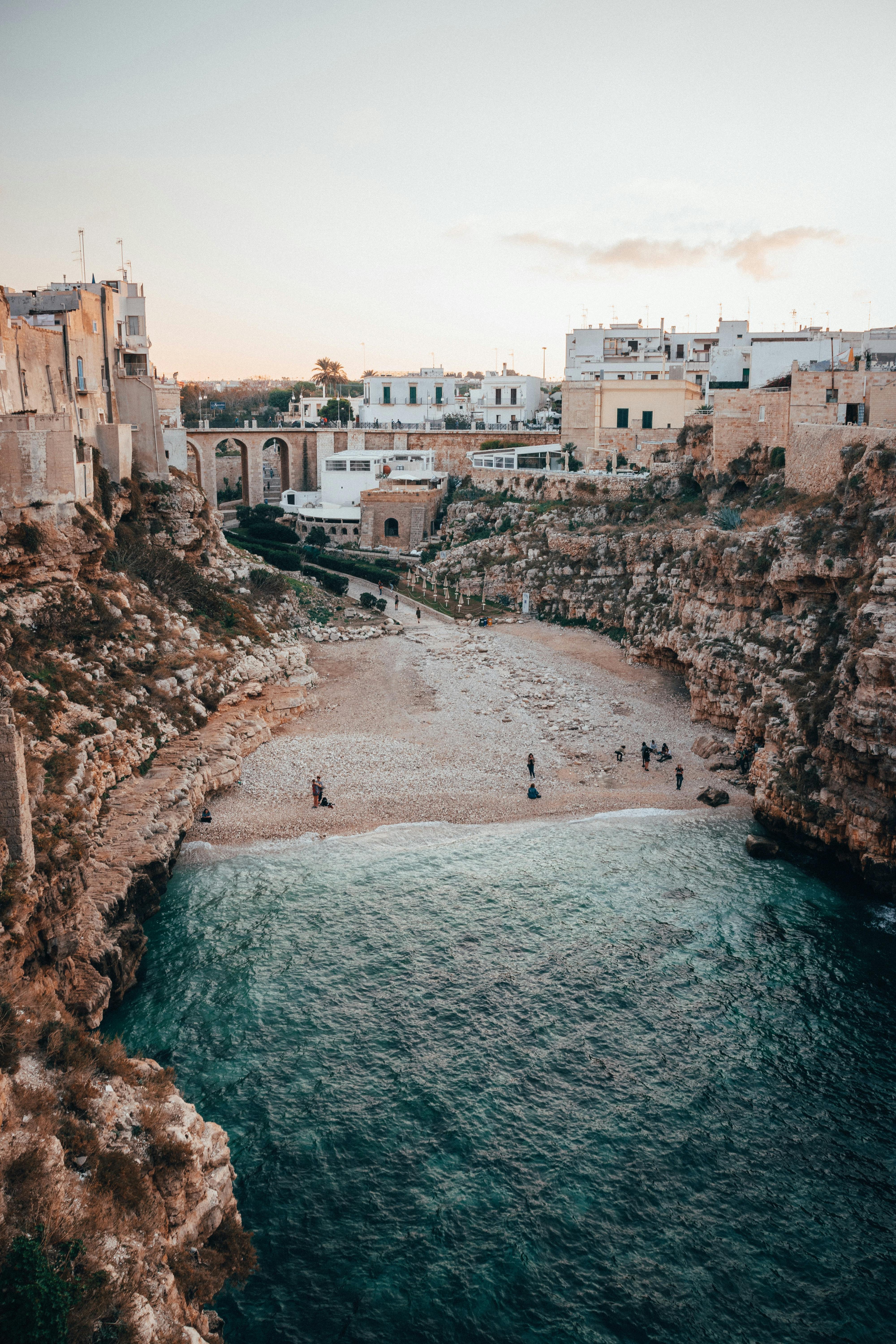 Polignano a Mare, Italy. Summertime beach of Cala Paura in Puglia, Adriatic  Sea Stock Photo - Alamy