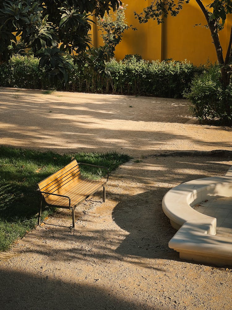 Empty Bench In Park