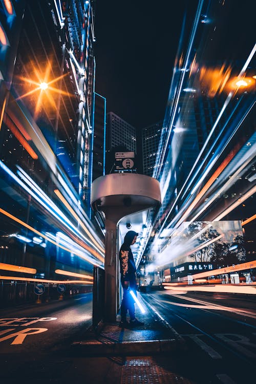 Kostnadsfria Kostnadsfri bild av gata, Hong Kong, lång exponering Stock foto