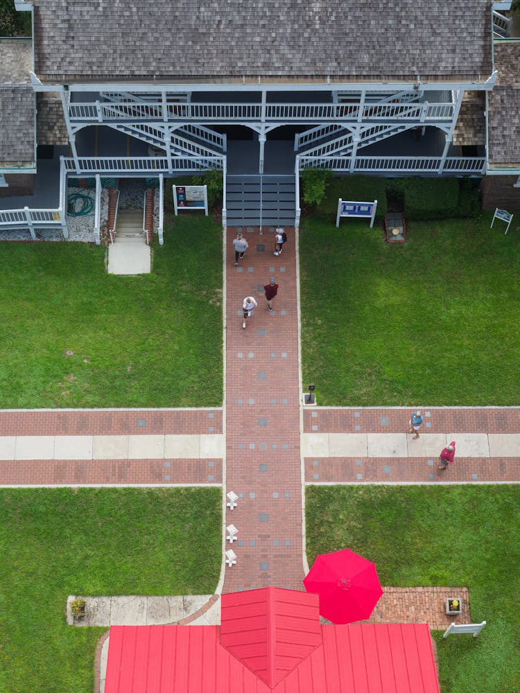 View Of The Keepers House From The Tower At The St Augustine Lighthouse In Florida