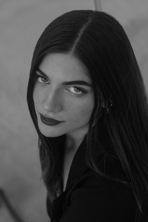 Black and White Portrait of a Brunette Woman · Free Stock Photo